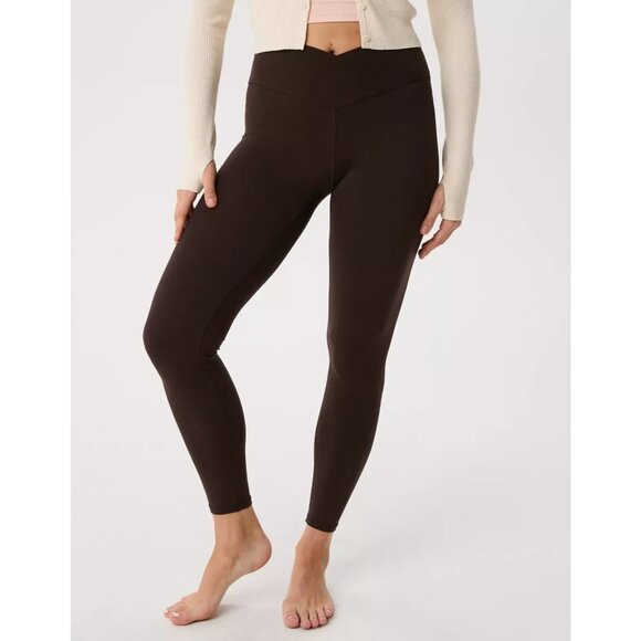 aerie Pants - women's aerie real me 7-8 hi rise leggings brown large